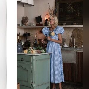 ANTONIO MELANI Light Blue and White Dress